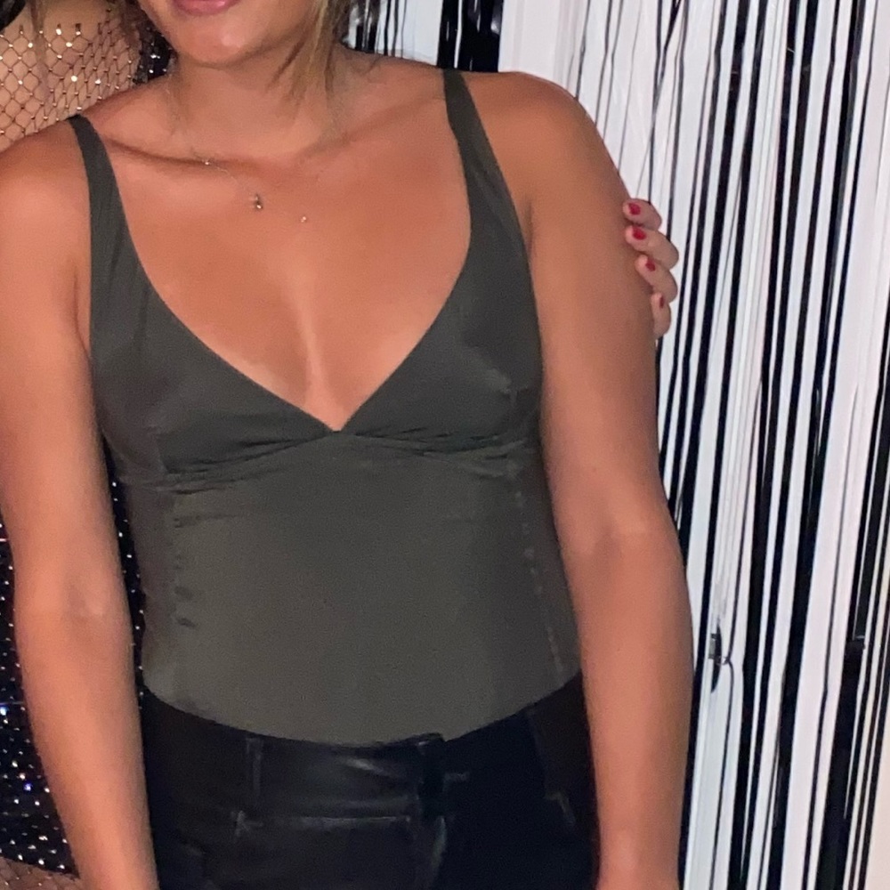 Alix olive green bodysuit